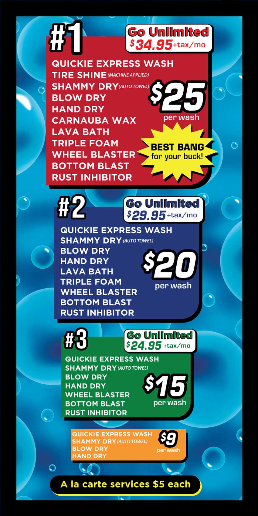 Quickie car wash MENU-PRICES-VERTICA